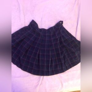 blue plaid american eagle pleated skirt